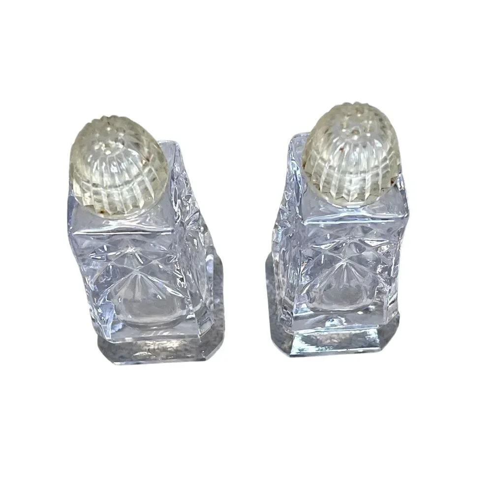 Vintage Bohemia Hand Made Glass Salt & Pepper Shakers Made in Czech Republic